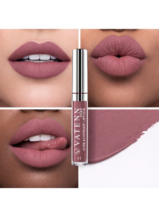 VATENN ITALY 18 Hr Kissproof Lipstick 11 Matte liquid lipstick, Lead-Free ,No Dry Feel, Weightless Feel, Vinyl Ink Kissproof /Lip Lingerie Transfer-Proof, All Day Wear. - Image 3
